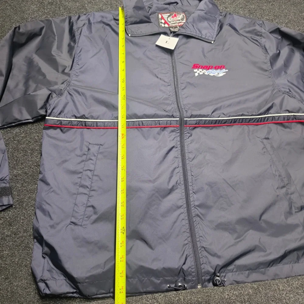 Choko Motorsports Snap-on Racing Windbreaker Jacket Navy Blue Mens Large